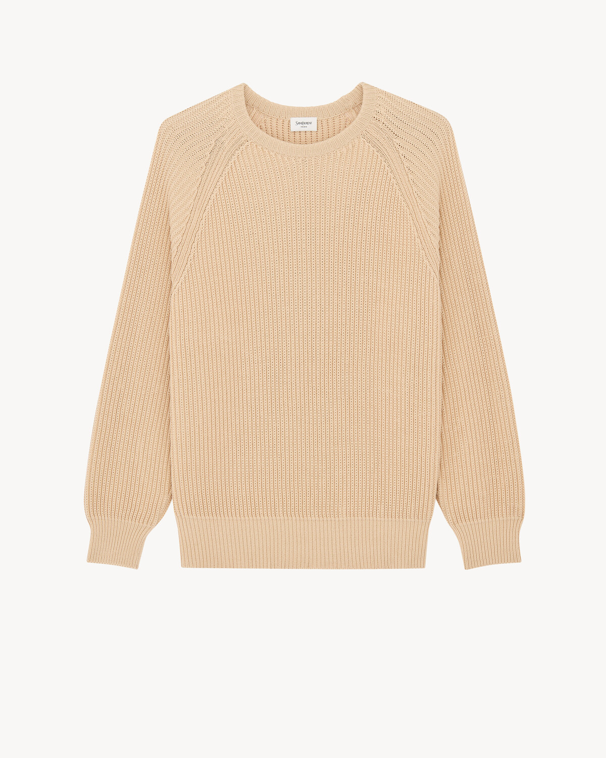 Свитер из хлопкового трикотажа в рубчик Saint Laurent, бежевый
Свитер из хлопкового трикотажа в рубчик Saint Laurent, бежевый