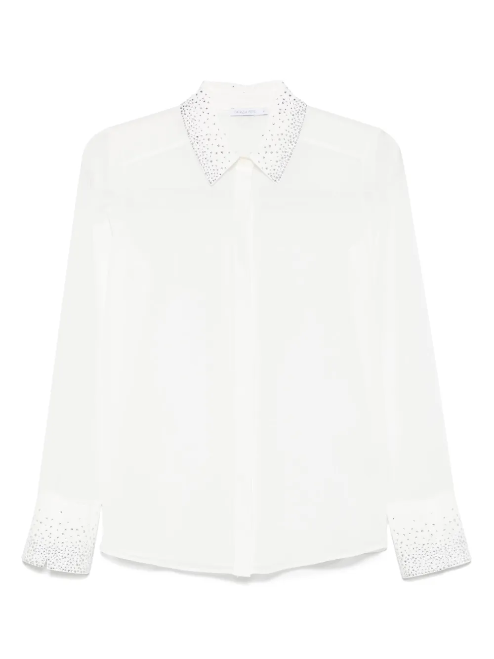 Рубашка из жоржета, украшенная кристаллами Patrizia Pepe, белый
Рубашка из жоржета, украшенная кристаллами Patrizia Pepe, белый