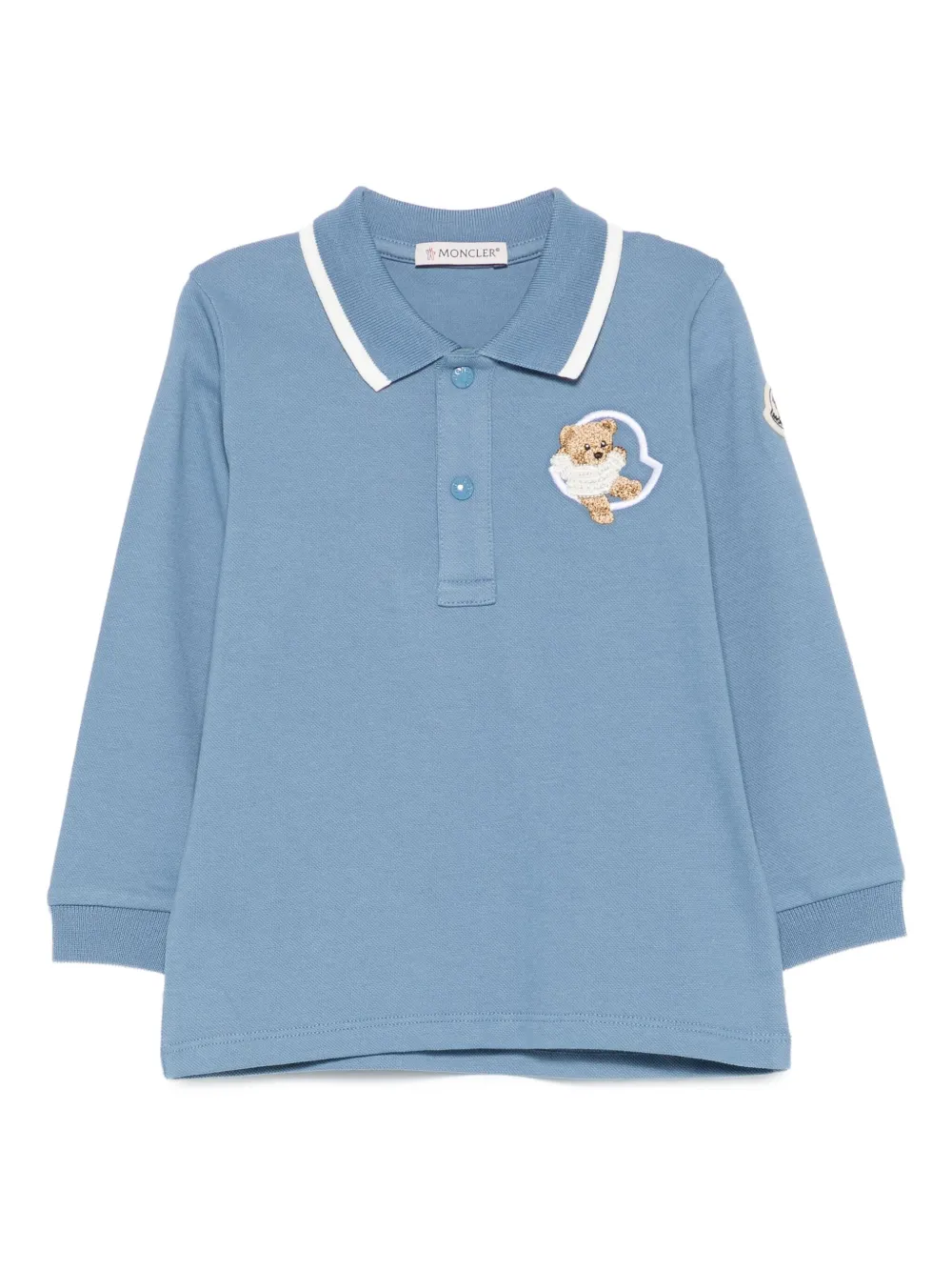 Рубашка-поло с длинными рукавами и аппликацией Тедди Moncler Enfant, синий
Рубашка-поло с длинными рукавами и аппликацией Тедди Moncler Enfant, синий