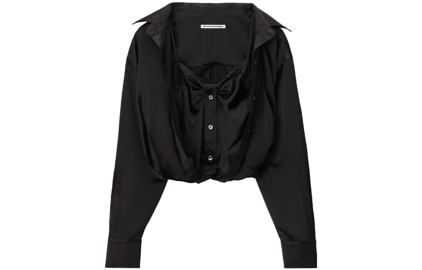 Многослойная шелковая рубашка Alexander Wang, черный
Многослойная шелковая рубашка Alexander Wang, черный