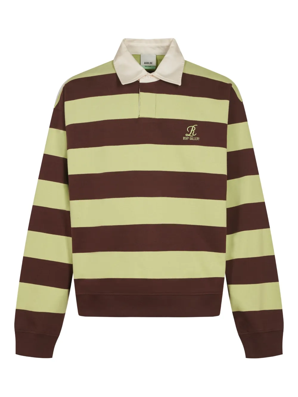 Рубашка-поло в полоску для регби RSVP AGOLDE, коричневый 
Рубашка-поло в полоску для регби RSVP AGOLDE, коричневый