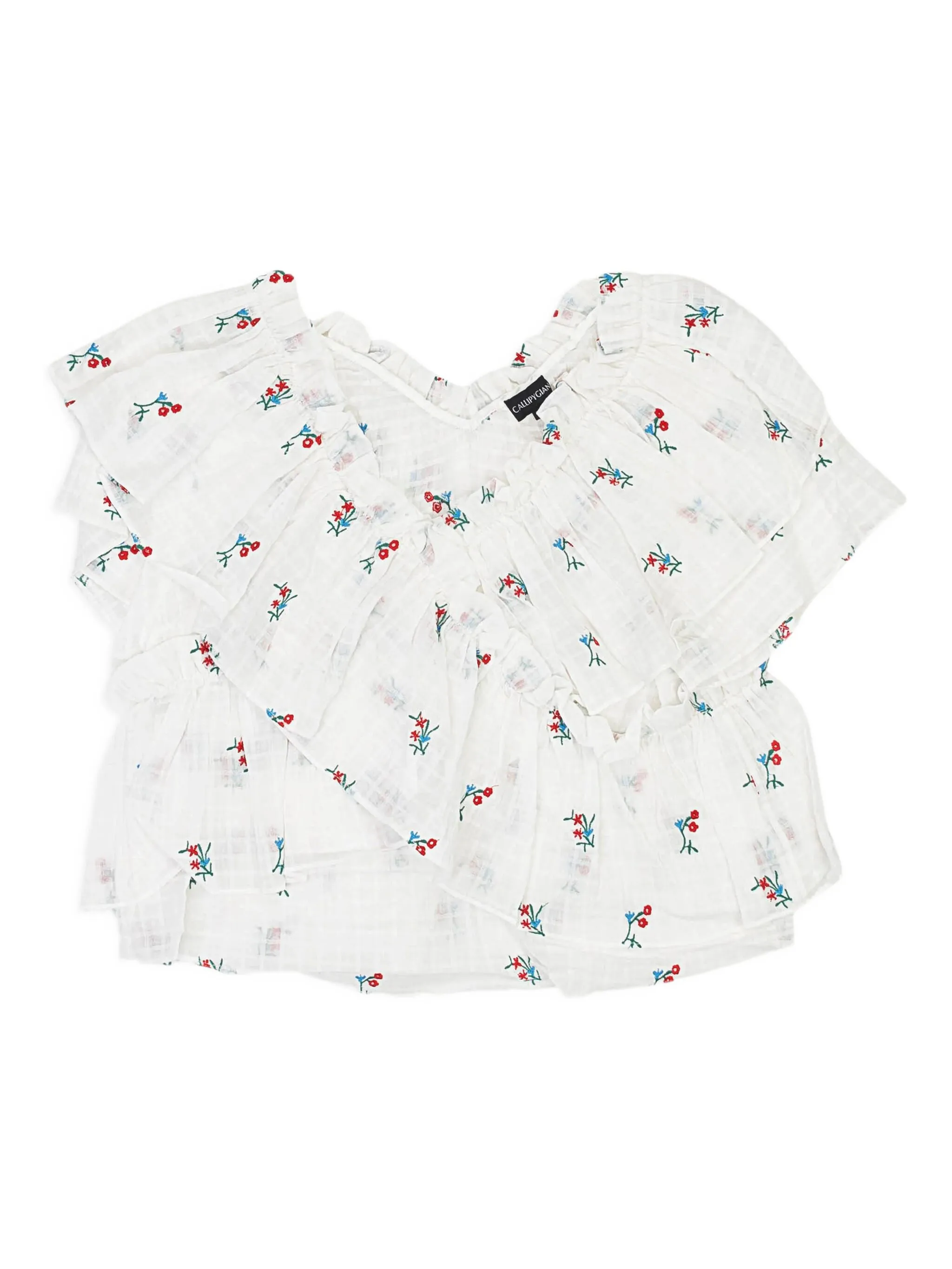 Блузка с оборками и цветочной вышивкой Callipygian, белый
Блузка с оборками и цветочной вышивкой Callipygian, белый