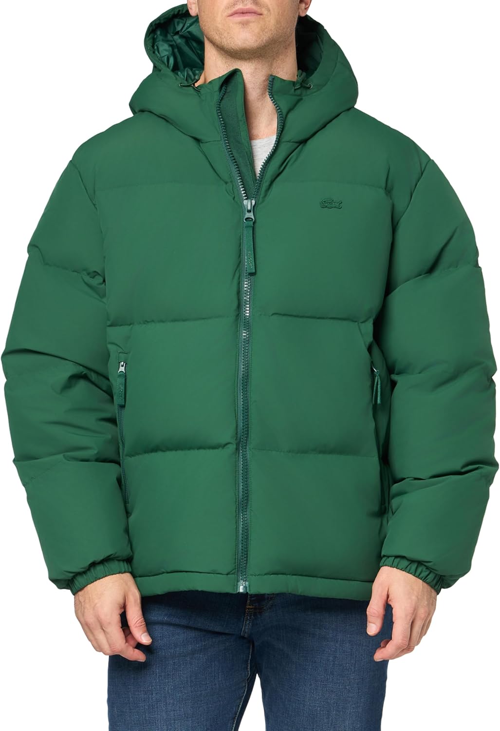 Lacoste мужская однотонная пуховая парка с молнией, Green
Lacoste мужская однотонная пуховая парка с молнией, Green