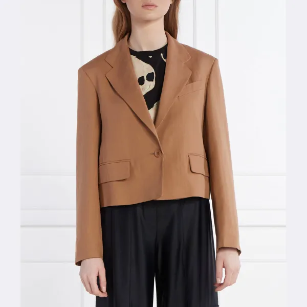 Укороченный пиджак с добавлением белья Max Mara, коричневый
Укороченный пиджак с добавлением белья Max Mara, коричневый