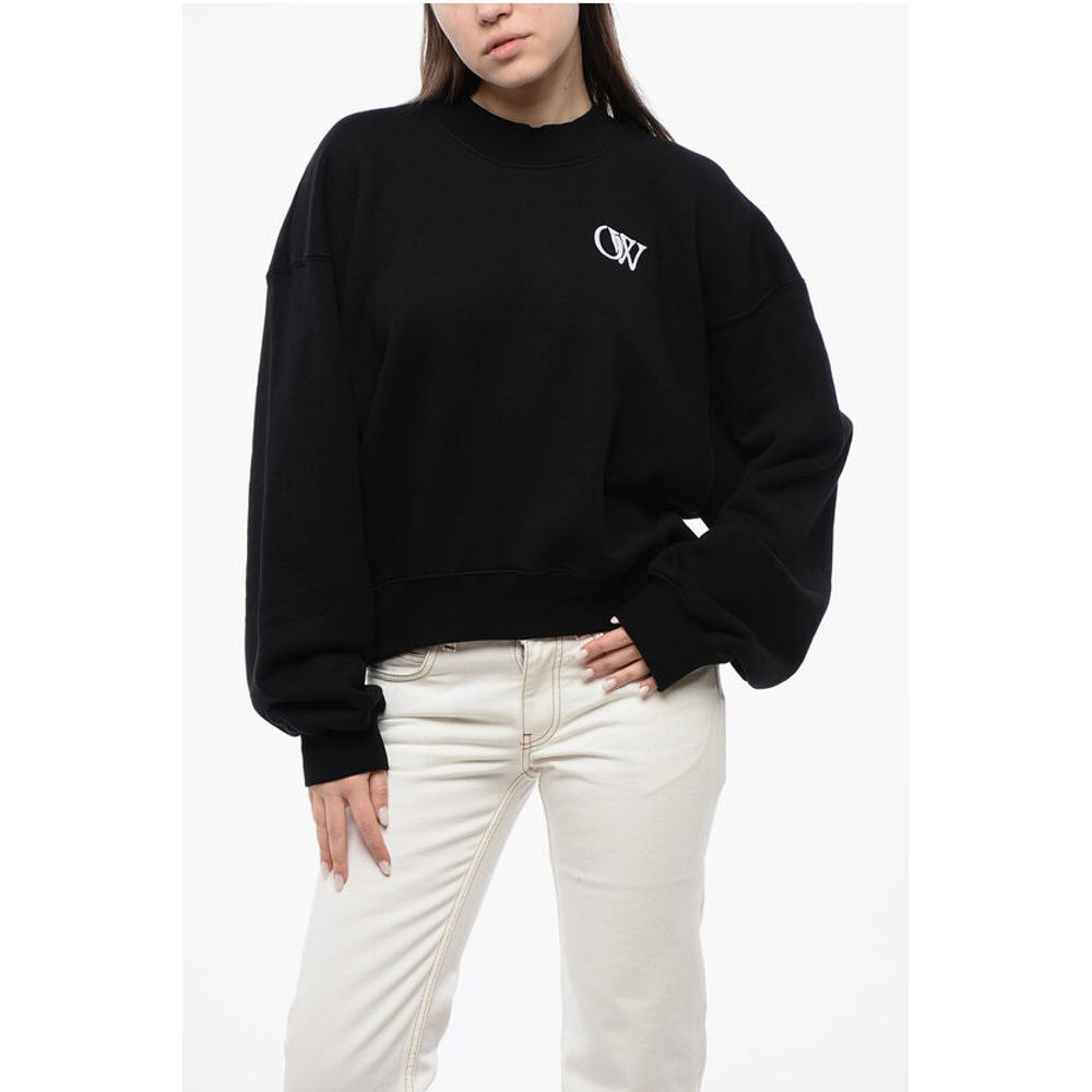 Хлопковая толстовка с круглым вырезом и контрастной вышивкой Off-White, Black
Хлопковая толстовка с круглым вырезом и контрастной вышивкой Off-White, Black