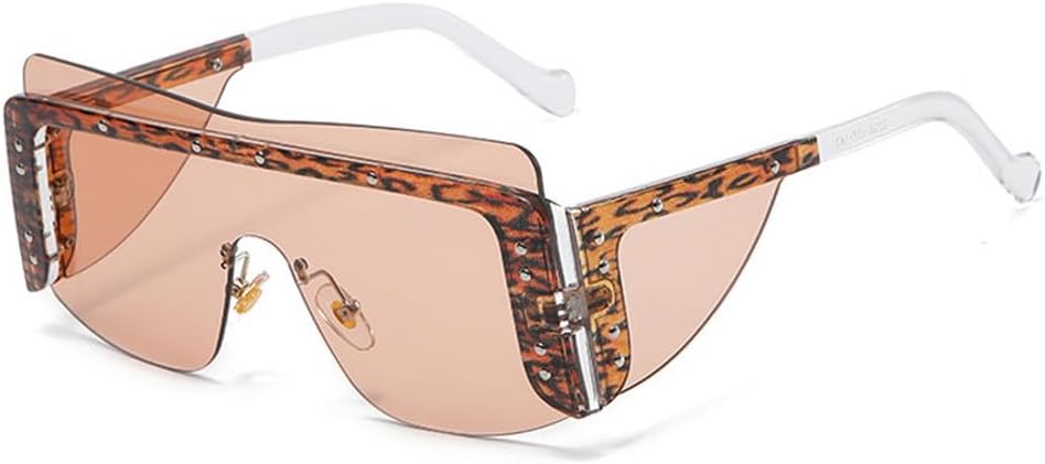 Женские солнцезащитные очки без оправы, уникальные солнцезащитные очки с металлическими заклепками для женщин, модные мужские очки без оправы, женские очки с защитой от УФ-излучения UV400 TKKTLLT, Clear-lightbrown
Женские солнцезащитные очки без оправы, уникальные солнцезащитные очки с металлическими заклепками для женщин, модные мужские очки без оправы, женские очки с защитой от УФ-излучения UV400 TKKTLLT, Clear-lightbrown