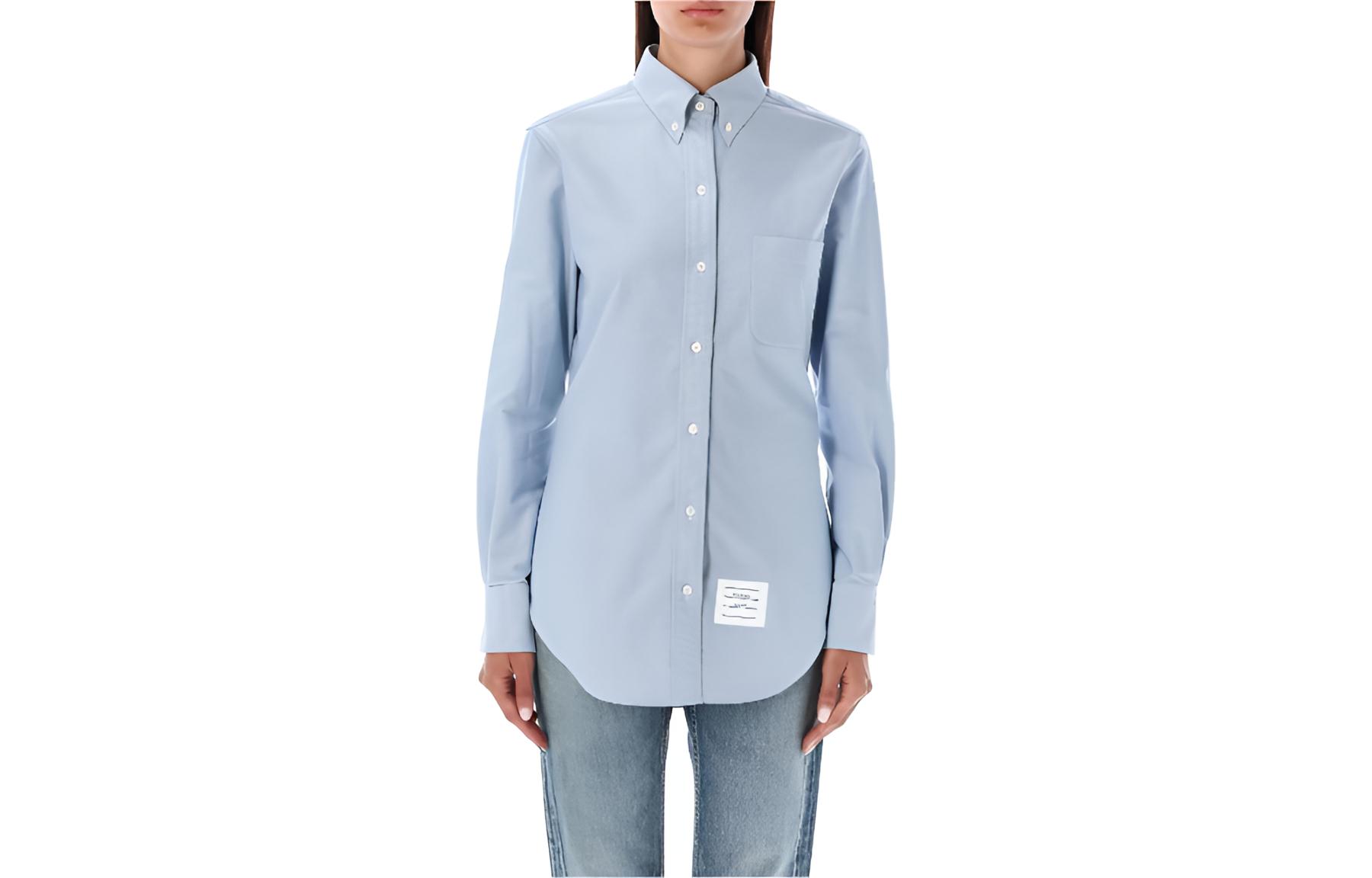 Оксфордская рубашка на пуговицах THOM BROWNE, светло-голубой
Оксфордская рубашка на пуговицах THOM BROWNE, светло-голубой