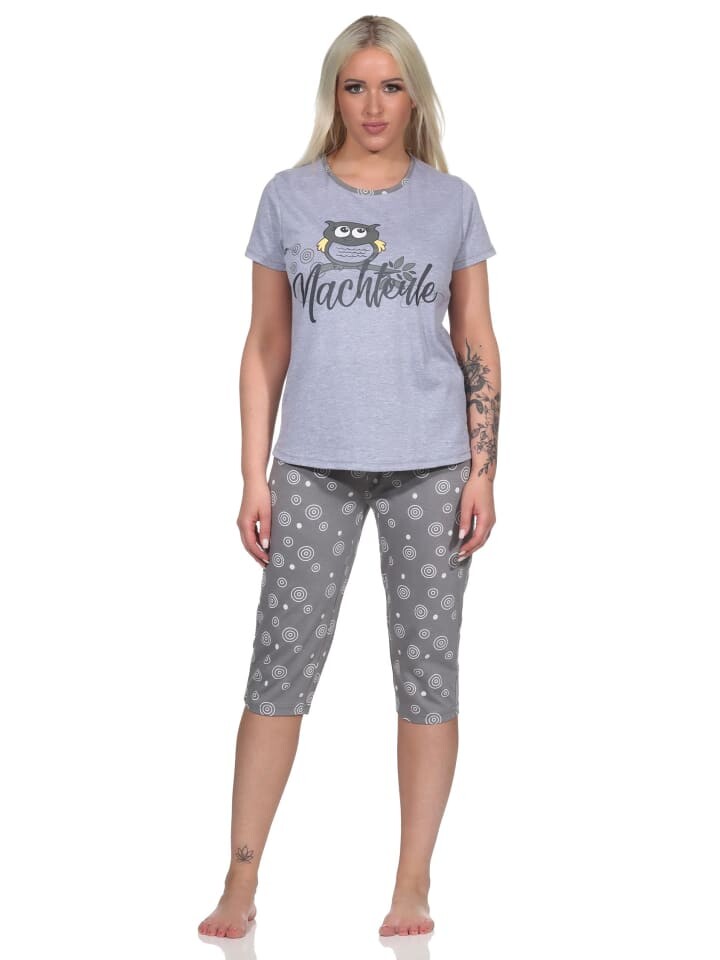 Пижама NORMANN kurzarm Capri Eulen Nachteule, серый
Пижама NORMANN kurzarm Capri Eulen Nachteule, серый