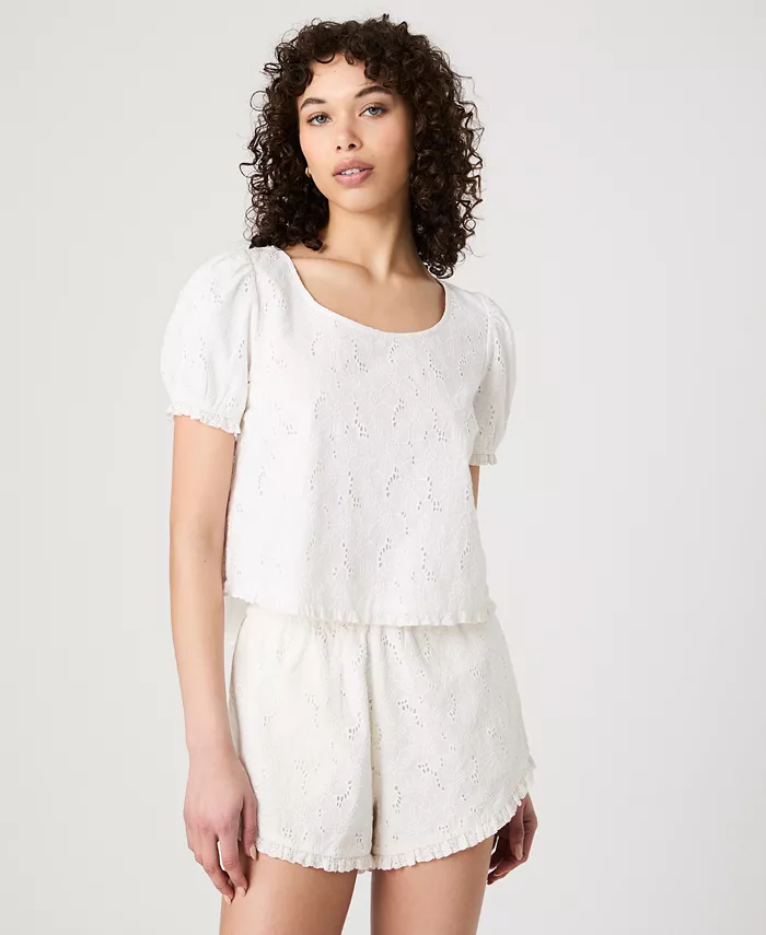 Женский топ с рукавами-буфами и люверсами French Connection, белый
Женский топ с рукавами-буфами и люверсами French Connection, белый