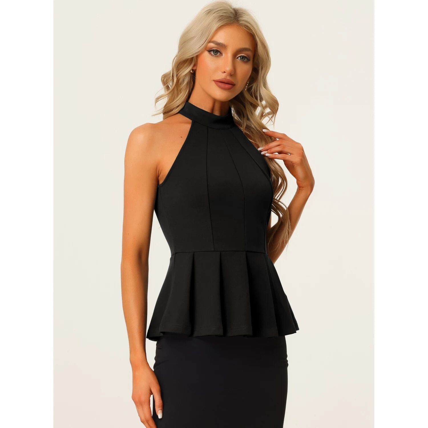 Женская летняя пляжная плиссированная блузка без рукавов с лямкой на шее и баской, топы ALLEGRA K, темно-зеленый
Женская летняя пляжная плиссированная блузка без рукавов с лямкой на шее и баской, топы ALLEGRA K, темно-зеленый