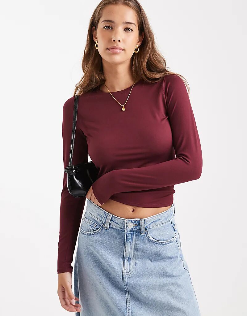 Лонгслив Hollister с длинными рукавами и круглым вырезом бордового цвета
Лонгслив Hollister с длинными рукавами и круглым вырезом бордового цвета