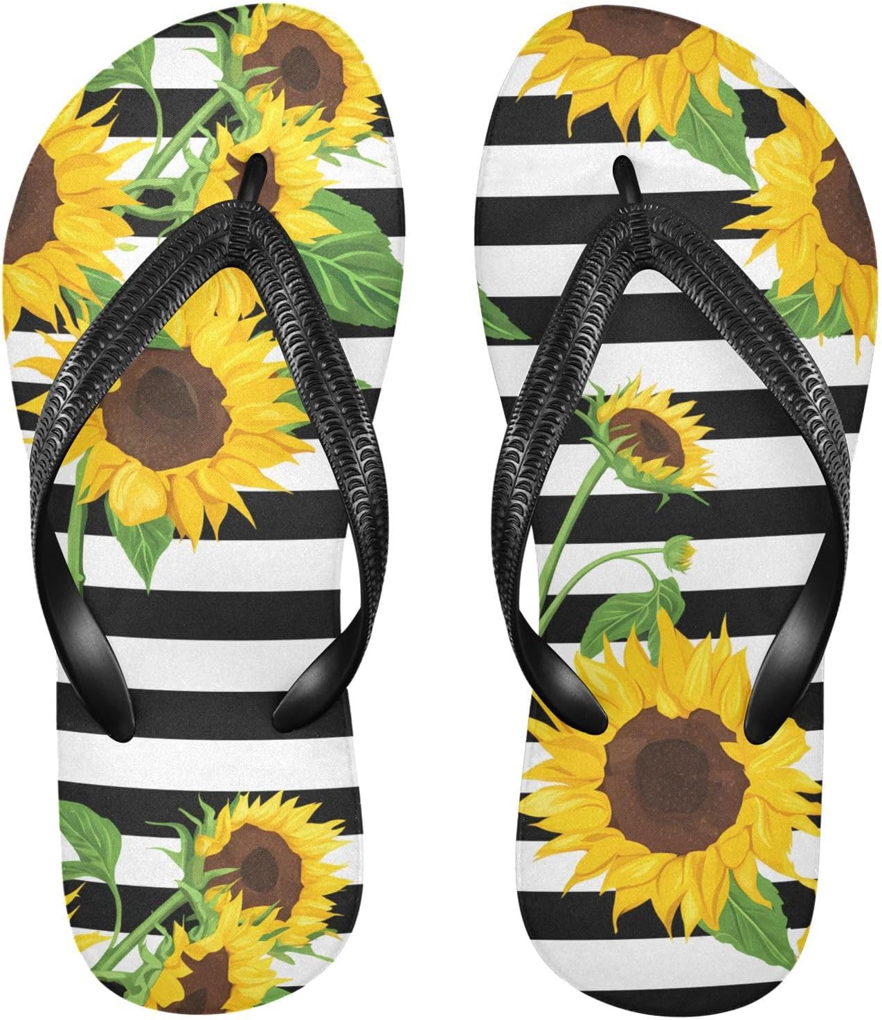 Женские и мужские пляжные шлепанцы с черно-белыми полосами и подсолнухами, резиновые, противоскользящие, летние тапочки для душа Sinestour
Женские и мужские пляжные шлепанцы с черно-белыми полосами и подсолнухами, резиновые, противоскользящие, летние тапочки для душа Sinestour