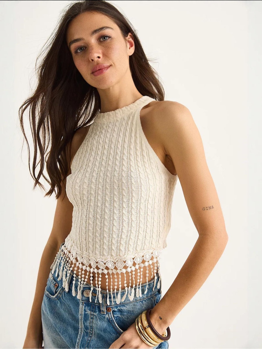 Вязаный топ Bianco Lucci, экрю
Вязаный топ Bianco Lucci, экрю