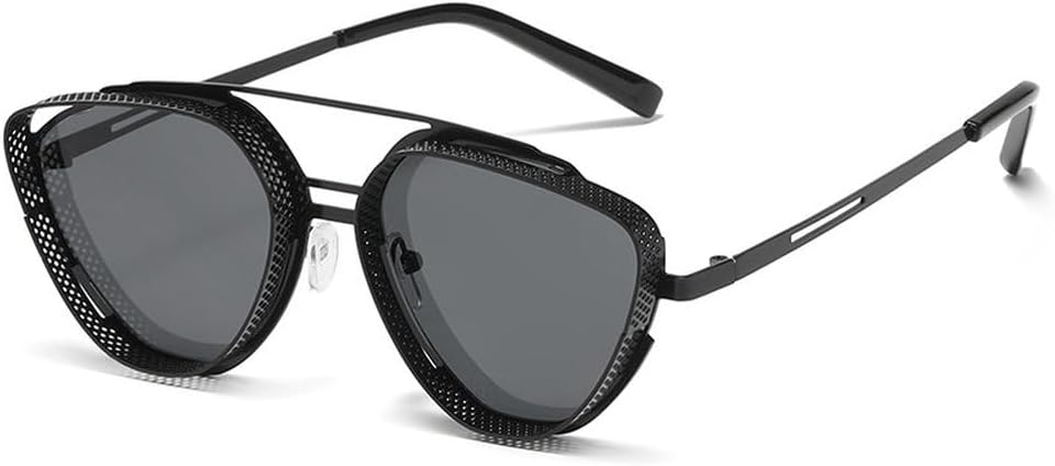 Солнцезащитные очки в стиле стимпанк и ретро для мужчин и женщин, с металлической полой оправой, модные солнцезащитные очки для активного отдыха, защита от ультрафиолета UV400 WNCKSQ, C01 Black
Солнцезащитные очки в стиле стимпанк и ретро для мужчин и женщин, с металлической полой оправой, модные солнцезащитные очки для активного отдыха, защита от ультрафиолета UV400 WNCKSQ, C01 Black