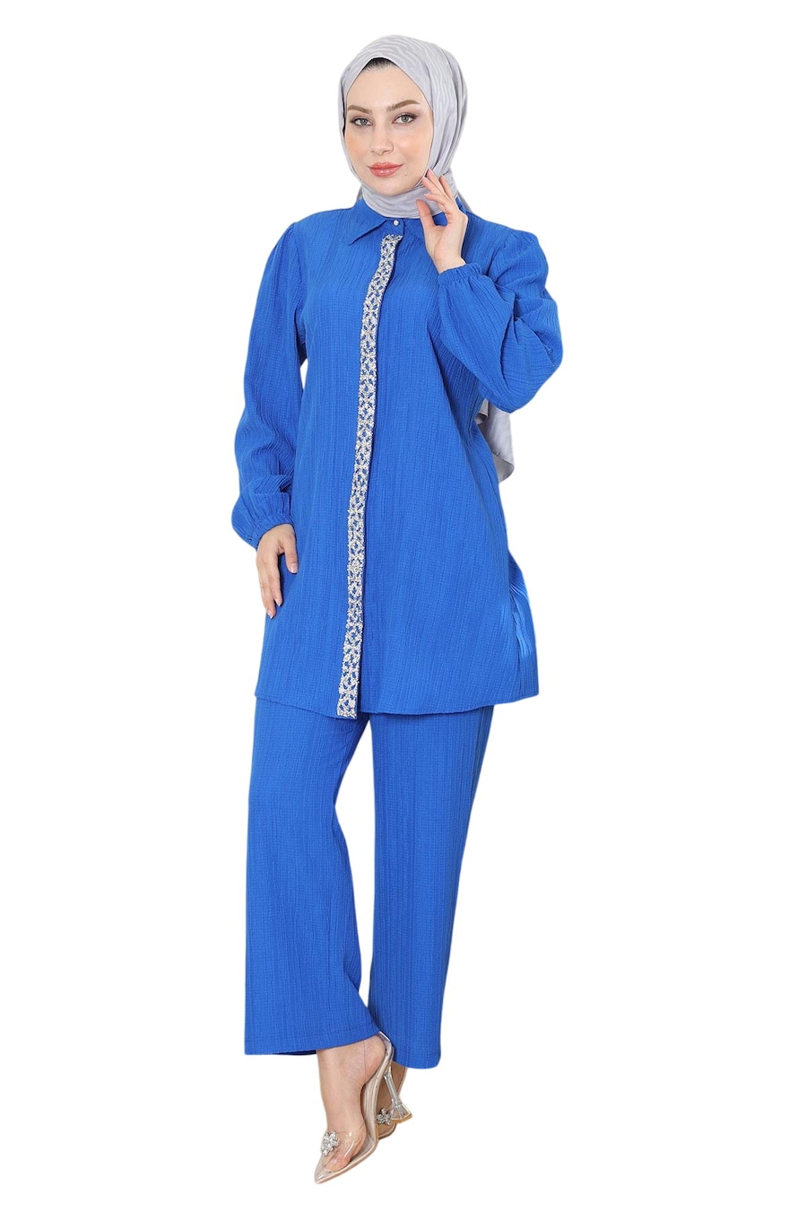 Брючный костюм MODAMIHRAM, синий
Брючный костюм MODAMIHRAM, синий