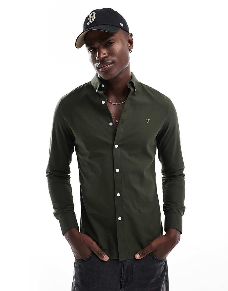 Farah – Brewer – приталенная оксфордская рубашка цвета хаки с длинными рукавами
Farah – Brewer – приталенная оксфордская рубашка цвета хаки с длинными рукавами