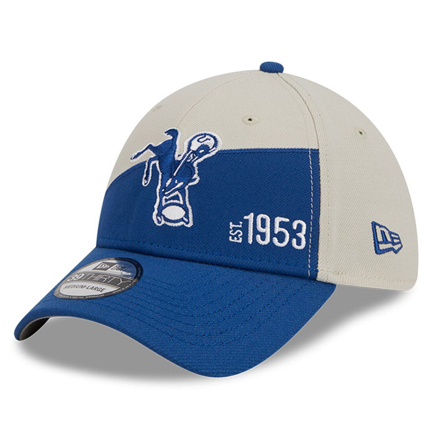 Мужская кепка New Era Cream/Royal Indianapolis Colts 2023 Sideline Historic 39THIRTY Flex Hat
Мужская кепка New Era Cream/Royal Indianapolis Colts 2023 Sideline Historic 39THIRTY Flex Hat