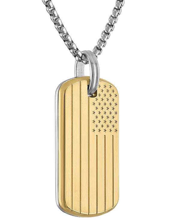 Мужское ожерелье с двухцветным армейским жетоном из нержавеющей стали в честь 150-летия американского флага, 24 дюйма Bulova, silver-tone
Мужское ожерелье с двухцветным армейским жетоном из нержавеющей стали в честь 150-летия американского флага, 24 дюйма Bulova, silver-tone