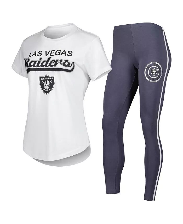 Женский комплект для сна из белой футболки и леггинсов Las Vegas Raiders Sonata цвета древесного угля Concepts Sport
Женский комплект для сна из белой футболки и леггинсов Las Vegas Raiders Sonata цвета древесного угля Concepts Sport
