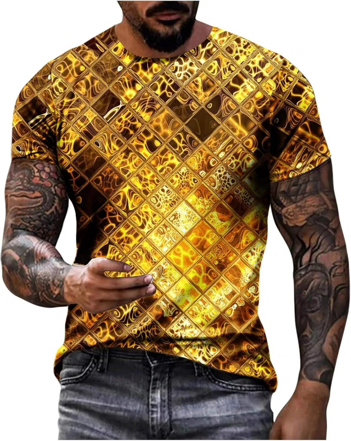 Футболка Zeiyignr с оптической иллюзией и 3D принтом
Футболка Zeiyignr с оптической иллюзией и 3D принтом