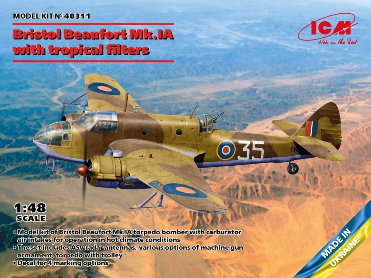 ICM 48311 Bristol Beaufort Mk.IA с тропическим фильтром 1/48 Inna marka
ICM 48311 Bristol Beaufort Mk.IA с тропическим фильтром 1/48 Inna marka