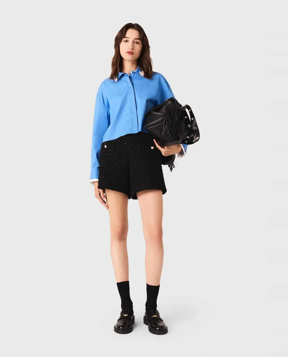 Женские шорты из твида с камнями Maje, черный
Женские шорты из твида с камнями Maje, черный