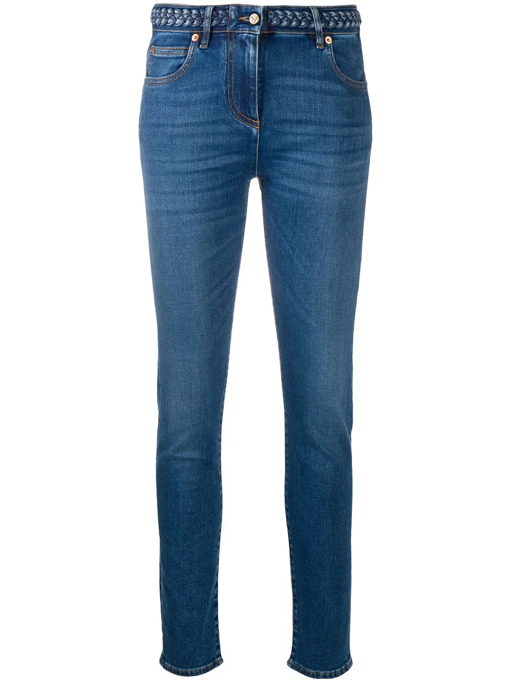 Джинсы скинни с плетеным поясом VALENTINO GARAVANI, синий
Джинсы скинни с плетеным поясом VALENTINO GARAVANI, синий