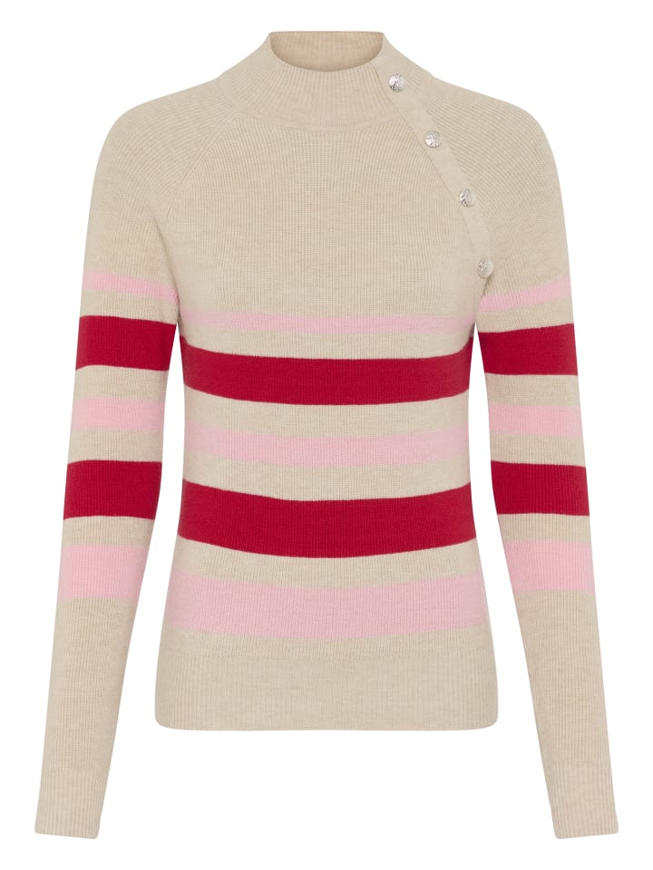 Вязаный свитер в бежевую, розовую и красную полоску Laura Scott
Вязаный свитер в бежевую, розовую и красную полоску Laura Scott