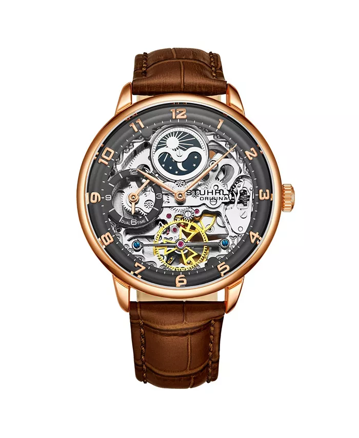 Мужские наручные часы 40 мм с ремешком из темно-коричневой кожи Stuhrling, коричневый
Мужские наручные часы 40 мм с ремешком из темно-коричневой кожи Stuhrling, коричневый