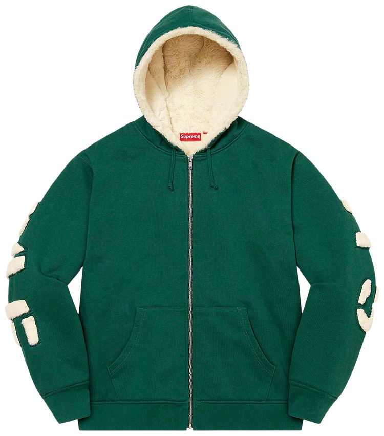 Толстовка Supreme Faux Fur Lined Zip Up Hooded Sweatshirt 'Dark Green', зеленый 
Толстовка Supreme Faux Fur Lined Zip Up Hooded Sweatshirt 'Dark Green', зеленый