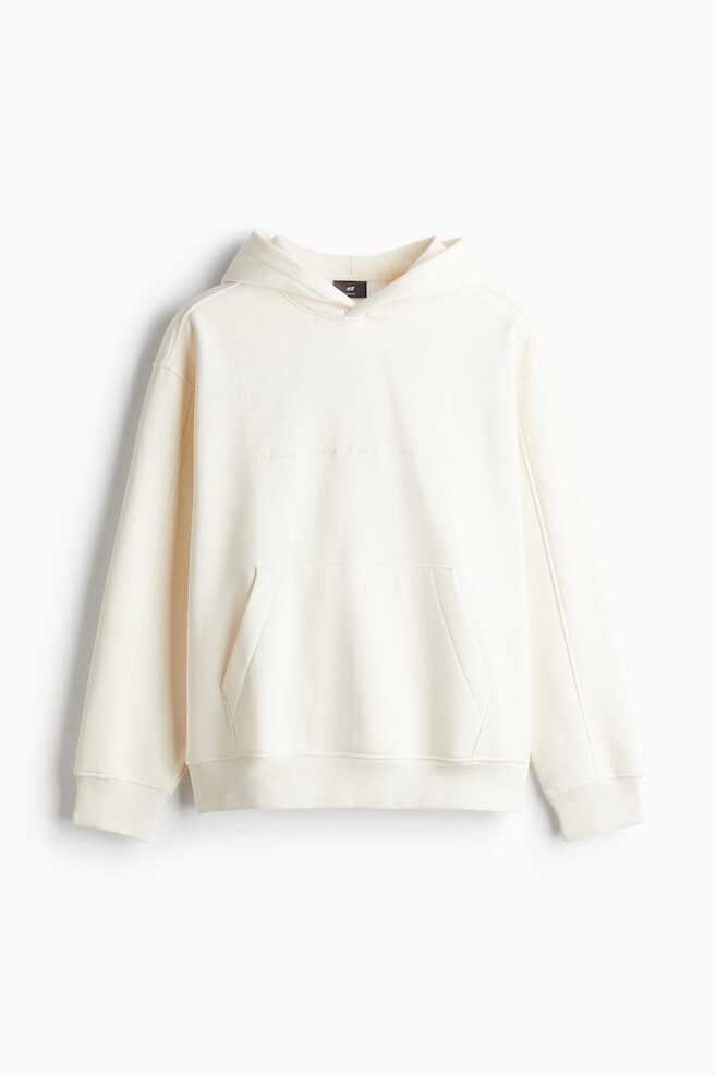 Худи оверсайз с принтом H&M, белый 
Худи оверсайз с принтом H&M, белый