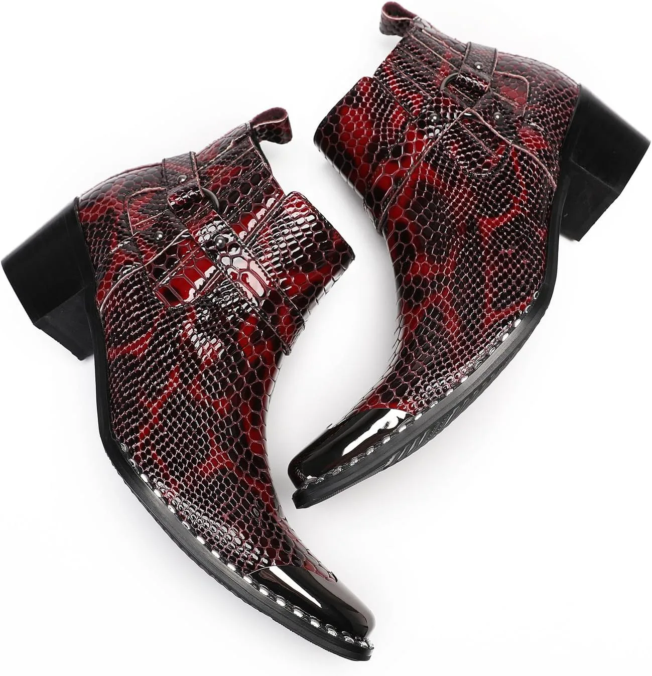 Ковбойские ботинки Santimon для мужчин, диско-вечеринка, красное платье, повседневная кожа, металлический квадратный носок, текстура под змеиную кожу, челси, модные мужские ботинки до щиколотки в западном стиле для подростков, красный
Ковбойские ботинки Santimon для мужчин, диско-вечеринка, красное платье, повседневная кожа, металлический квадратный носок, текстура под змеиную кожу, челси, модные мужские ботинки до щиколотки в западном стиле для подростков, красный
