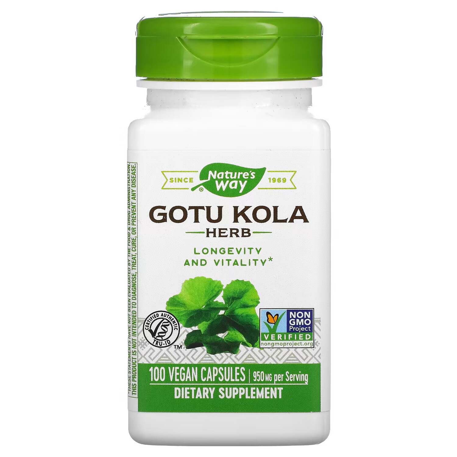 Добавка Nature's Way Gotu Kola Herb 950 мг, 100 веганских капсул
Добавка Nature's Way Gotu Kola Herb 950 мг, 100 веганских капсул