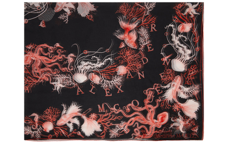 Alexander McQueen Шёлковый шарф, Black/Red
Alexander McQueen Шёлковый шарф, Black/Red