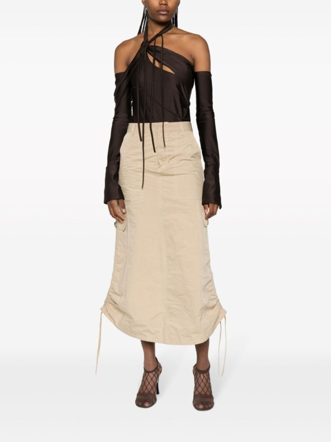 Coperni боди с вырезом халтер и открытыми плечами, коричневый
Coperni боди с вырезом халтер и открытыми плечами, коричневый