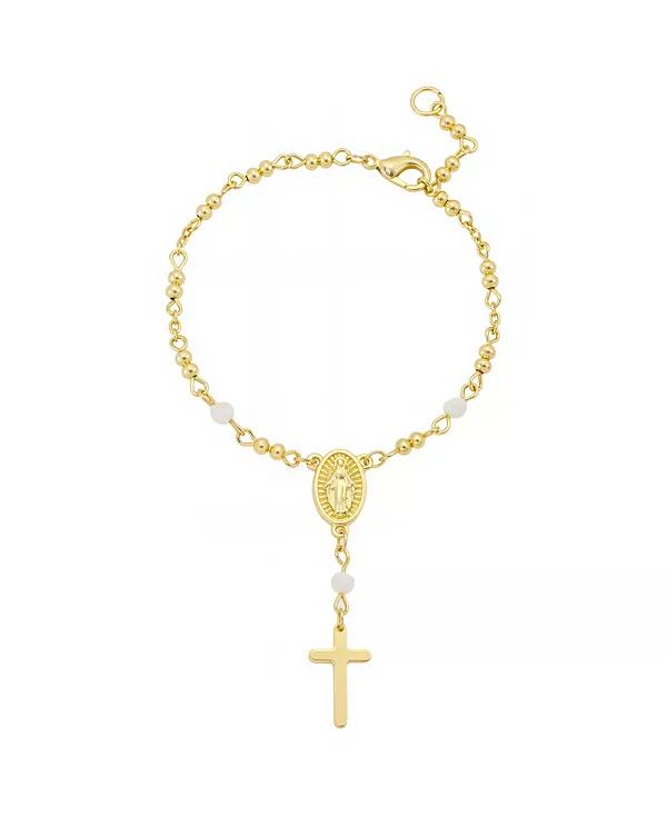 Браслет-Четки из культивированного перламутра с изображением святого и креста Unwritten, gold
Браслет-Четки из культивированного перламутра с изображением святого и креста Unwritten, gold