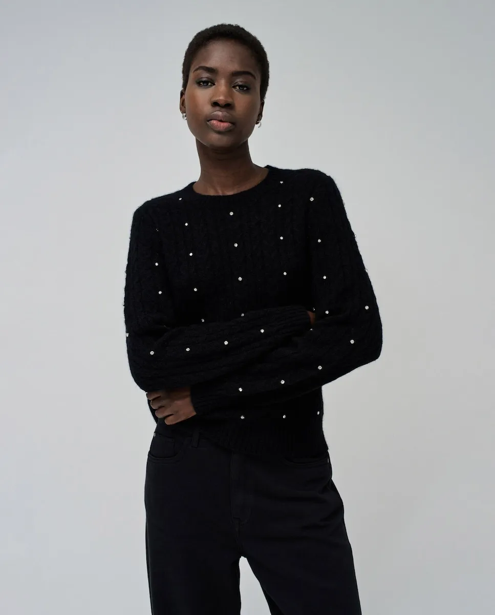 Женский свитер с блестящими аппликациями Salsa Jeans, черный
Женский свитер с блестящими аппликациями Salsa Jeans, черный