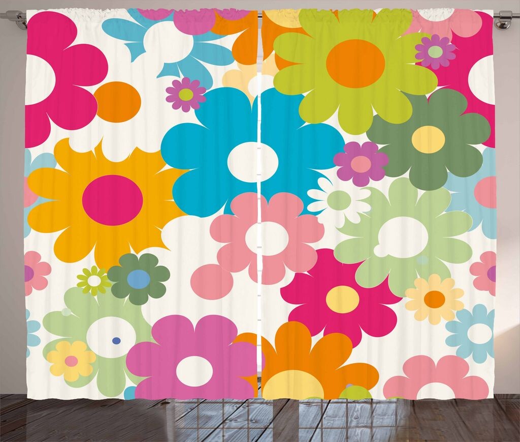 Занавеска ABAKUHAUS Flowers в деревенском стиле, Вдохновение шестидесятых, универсальные ленточные шторы для гостиной с петлями и крючками, 280 x 260 см, разноцветные
Занавеска ABAKUHAUS Flowers в деревенском стиле, Вдохновение шестидесятых, универсальные ленточные шторы для гостиной с петлями и крючками, 280 x 260 см, разноцветные