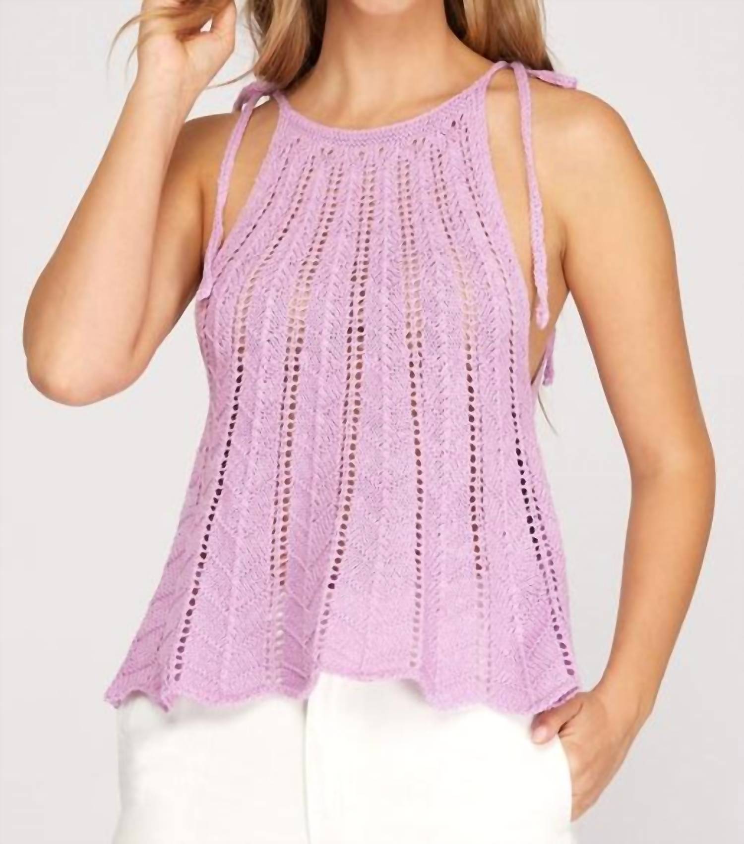 Вязаный топ Like You Do в сиреневом цвете SHE + SKY
Вязаный топ Like You Do в сиреневом цвете SHE + SKY