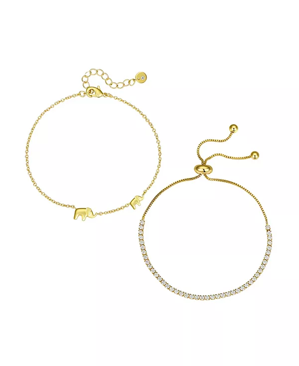 Комплект браслетов-боло с кубическим цирконием в форме слона Unwritten, gold
Комплект браслетов-боло с кубическим цирконием в форме слона Unwritten, gold