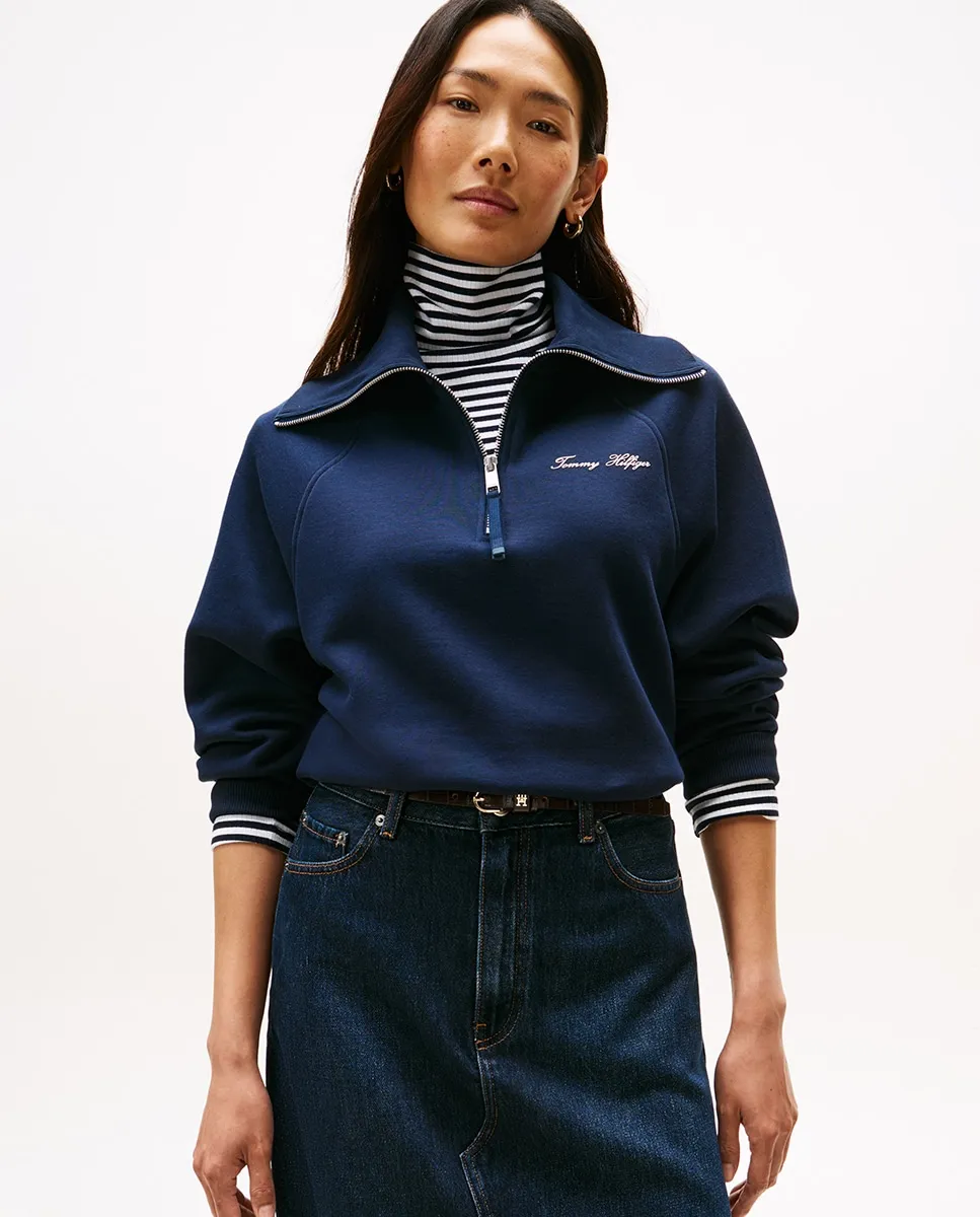 Женская толстовка с высоким воротником и частичной молнией Tommy Hilfiger, темно-синий
Женская толстовка с высоким воротником и частичной молнией Tommy Hilfiger, темно-синий