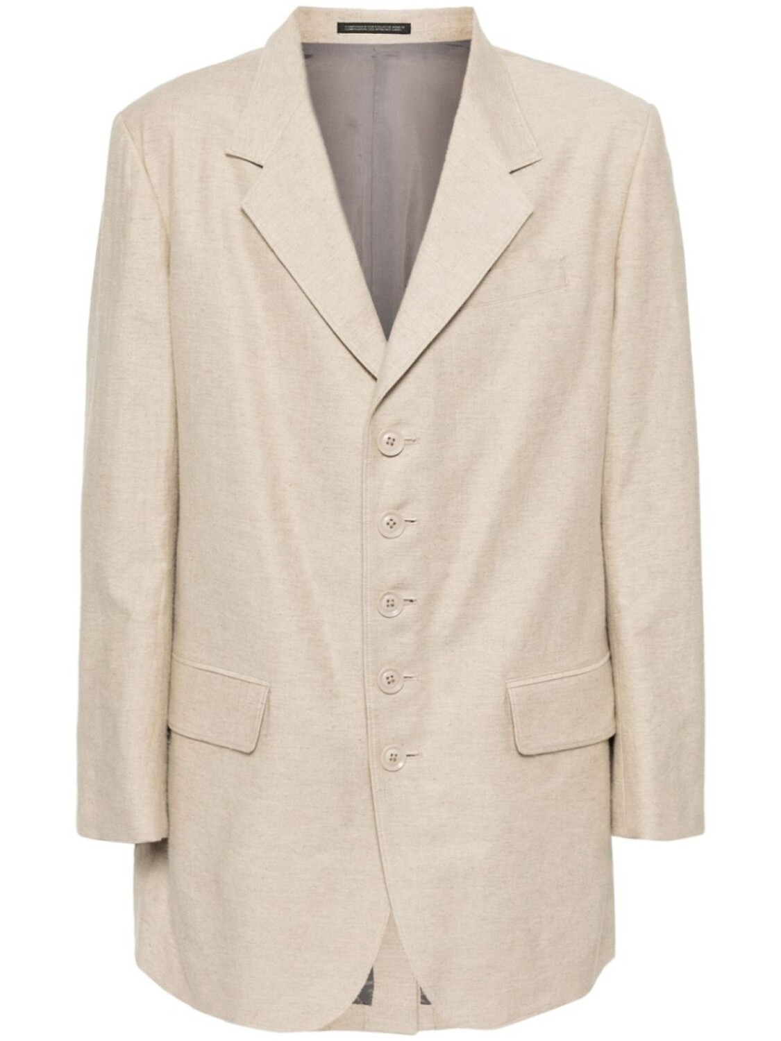 Однобортный пиджак Y's, нейтральный цвет
Однобортный пиджак Y's, нейтральный цвет