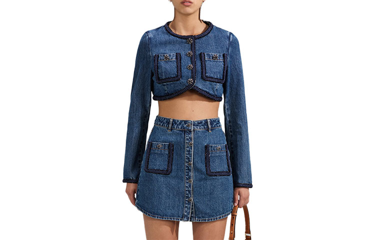 Self-portrait Короткое пальто SS23 женское Denim Blue
Self-portrait Короткое пальто SS23 женское Denim Blue