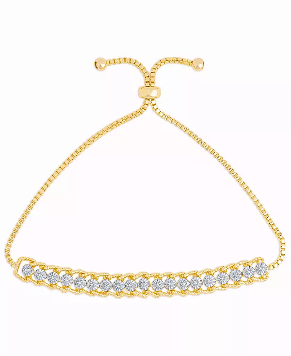 Регулируемый браслет-боло с бриллиантовым акцентом и веревочным краем из 14-каратного золота Macy'S, gold-plated
Регулируемый браслет-боло с бриллиантовым акцентом и веревочным краем из 14-каратного золота Macy'S, gold-plated