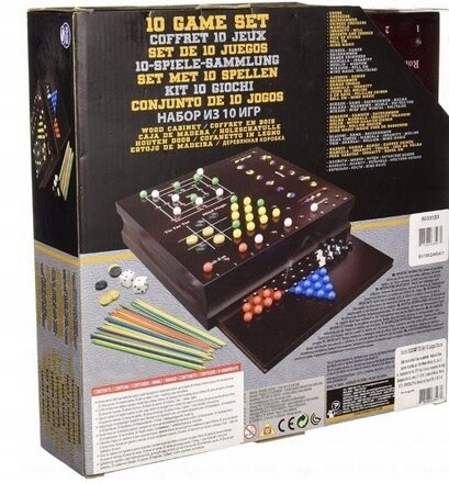 Набор из 10 игр Spin Master в деревянной коробке.
Набор из 10 игр Spin Master в деревянной коробке.