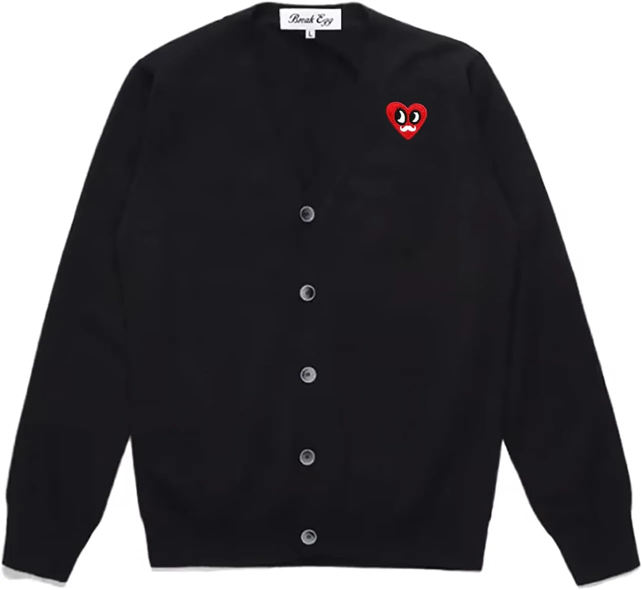 Кардиган мужской V-образный вырез красный с вышивкой сердце BreakEgg
Кардиган мужской V-образный вырез красный с вышивкой сердце BreakEgg