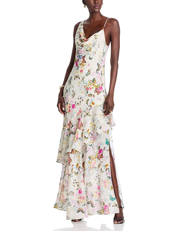 Платье "Viola" с асимметричным драпированным воротником L'AGENCE, белый 
Платье "Viola" с асимметричным драпированным воротником L'AGENCE, белый