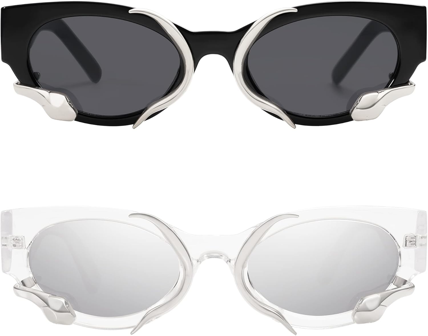 Модные солнцезащитные очки для женщин и мужчин, винтажные, узкие, «кошачий глаз», с металлическим змеиным ремешком, аксессуары в стиле Y2k AP3621 Appassal, A3 Black/Grey & Transparent /Silver Mirror
Модные солнцезащитные очки для женщин и мужчин, винтажные, узкие, «кошачий глаз», с металлическим змеиным ремешком, аксессуары в стиле Y2k AP3621 Appassal, A3 Black/Grey & Transparent /Silver Mirror