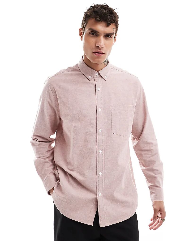 Свободная рубашка оксфорд розового цвета ASOS DESIGN 
Свободная рубашка оксфорд розового цвета ASOS DESIGN