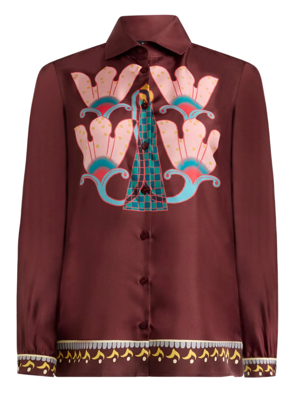 Шелковая рубашка с цветочным принтом ETRO, коричневый
Шелковая рубашка с цветочным принтом ETRO, коричневый